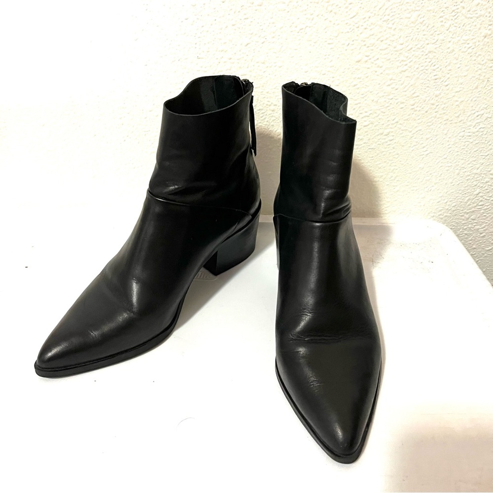 Topshop Black Leather Ankle Boots